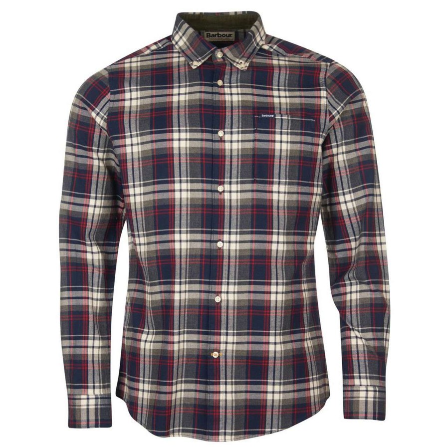 Clothing * | Cheap Barbour Mens Crossfell Tailored Shirt