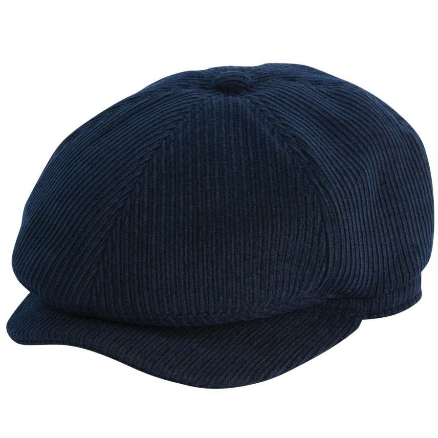 Accessories * | Online Store Barbour Mens Thorns Cord Bakerboy Midnight Navy