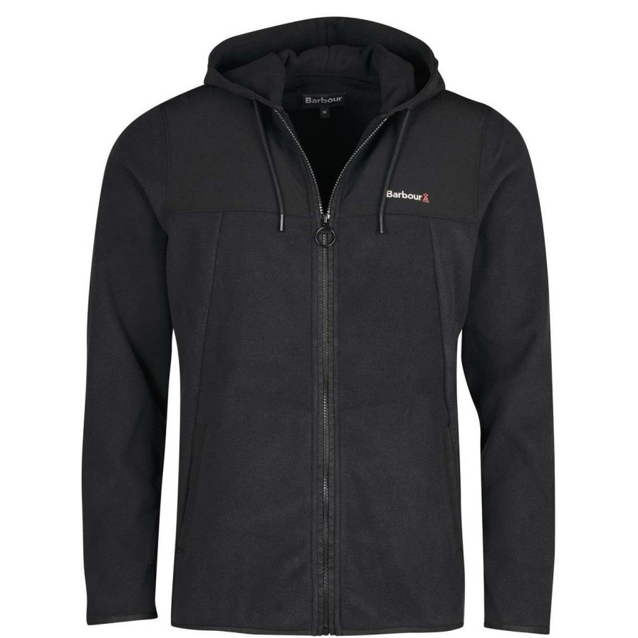 Clothing * | Discount Barbour Mens Pennine Zip Hoodie Black