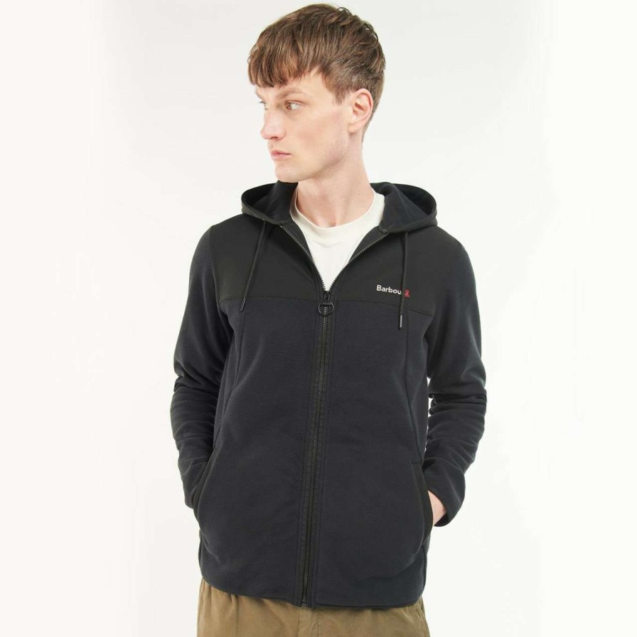 Clothing * | Discount Barbour Mens Pennine Zip Hoodie Black