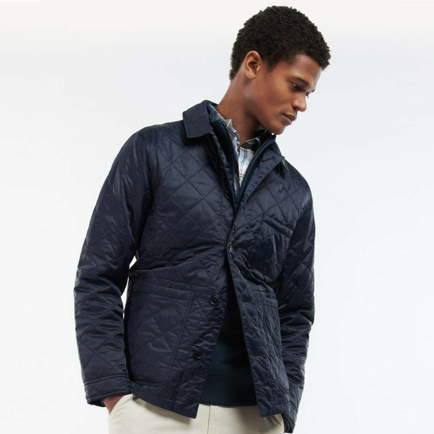 Jackets * | Bestsellers Barbour Mens Kenning Quilted Jacket Navy