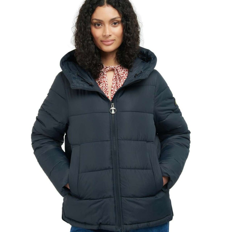 Jackets * | Online Store Barbour Womens Saunton Quilted Jacket Dark Navy/Dark Navy