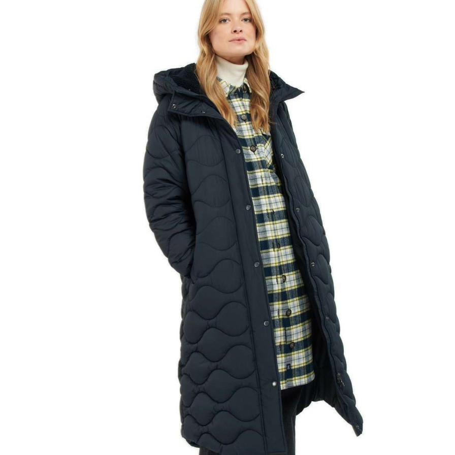 Jackets * | Discount Barbour Womens Nagril Quilted Jacket Dark Navy/Dark Navy