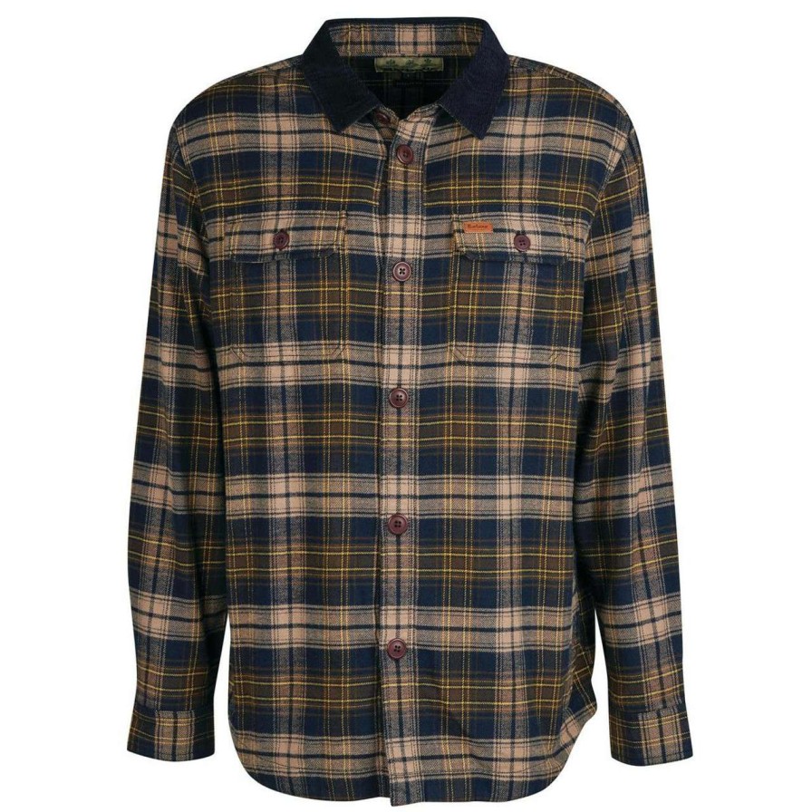 Clothing * | Cheap Barbour Mens Ambleside Overshirt Navy