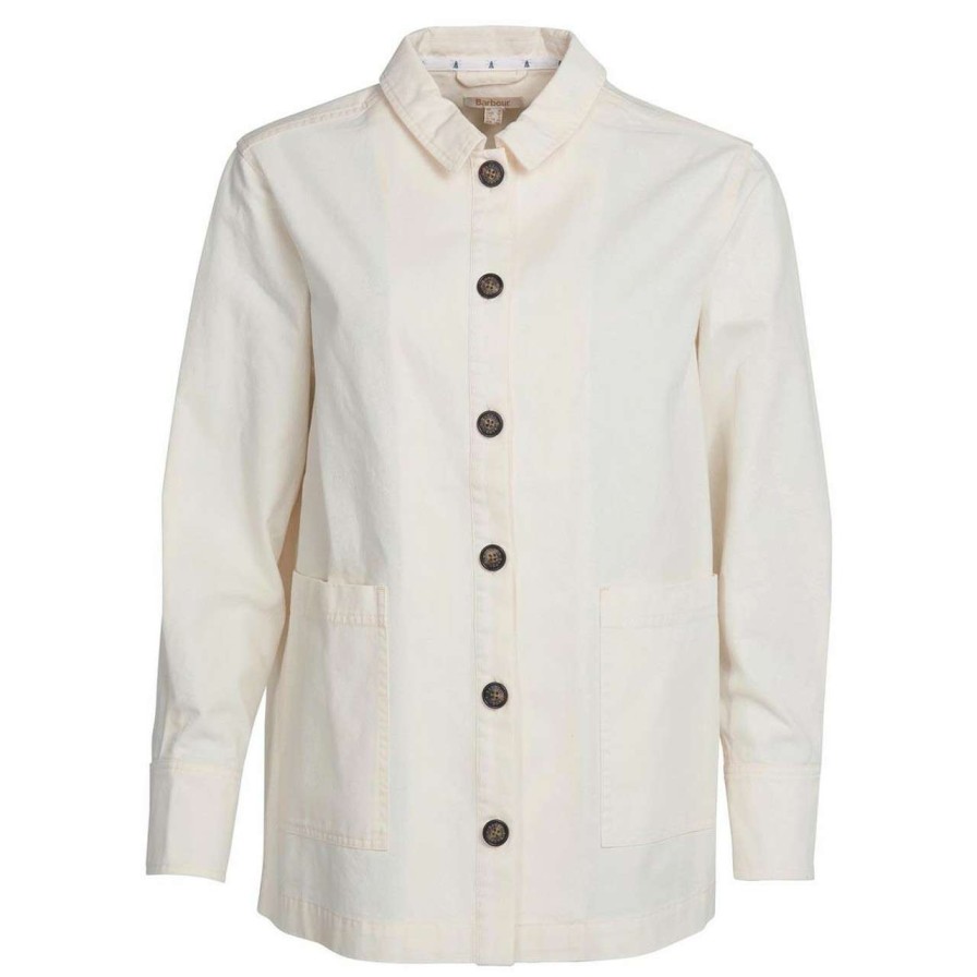 Clothing * | Best Price Barbour Womens Lyndale Overshirt Ecru