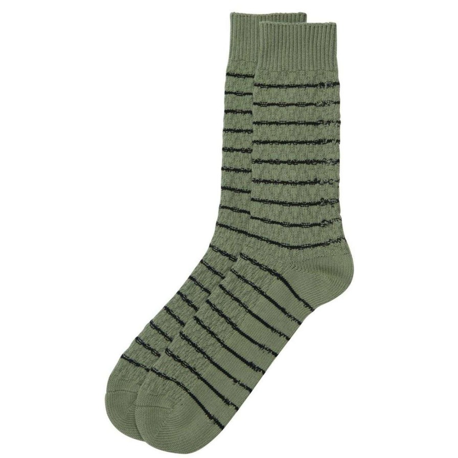 Accessories * | Online Store Barbour Mens Texture Striped Socks