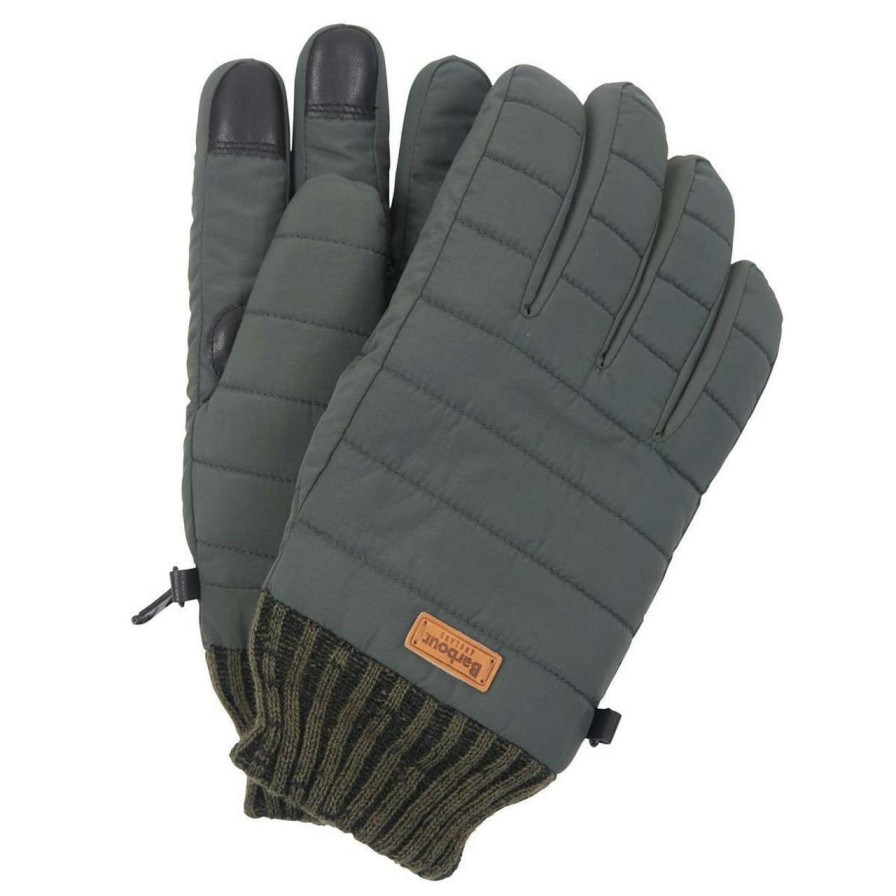 Accessories * | Discount Online Barbour Mens Banff Quilted Gloves