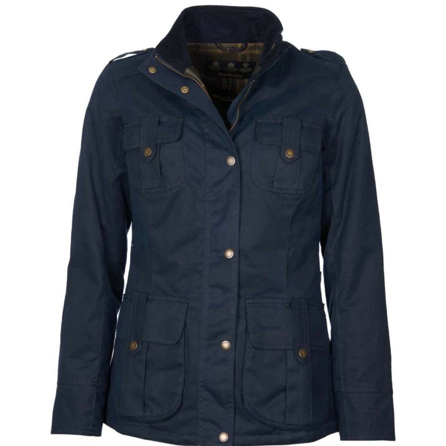 Jackets * | Best-Selling Barbour Womens Winter Defence Wax Jacket