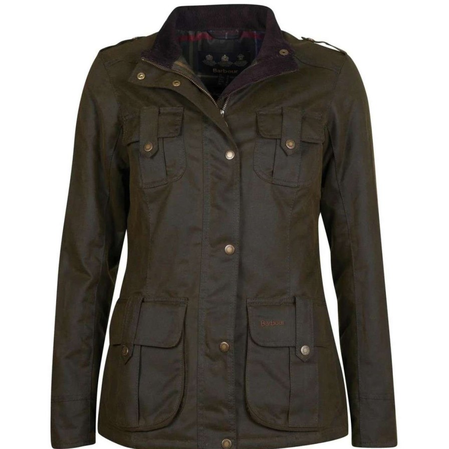 Jackets * | Best-Selling Barbour Womens Winter Defence Wax Jacket