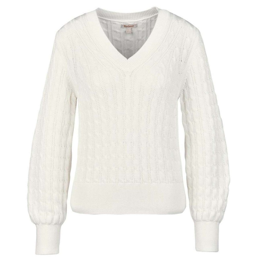 Clothing * | Best Quality Barbour Womens Primrose Knit Jumper Cream