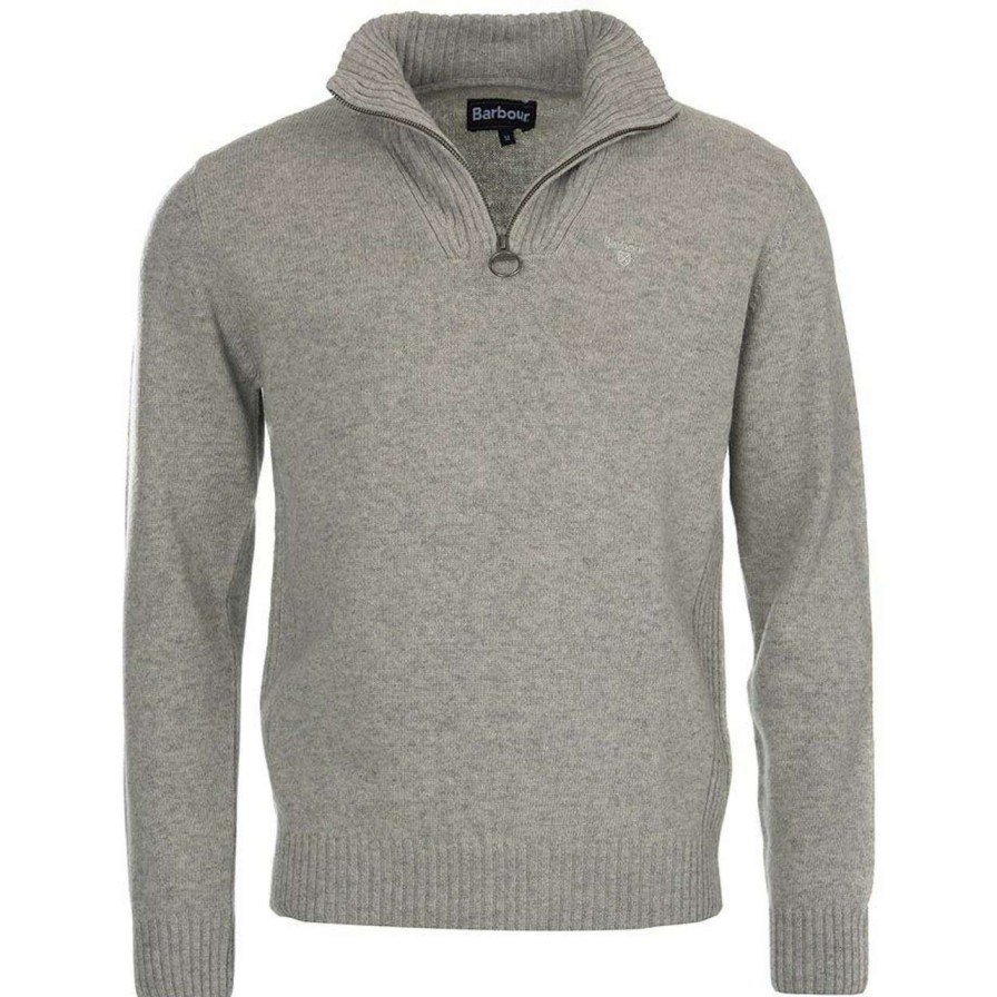 Clothing * | 100% Guarantee Barbour Mens Essential Lambswool Half Zip Sweater