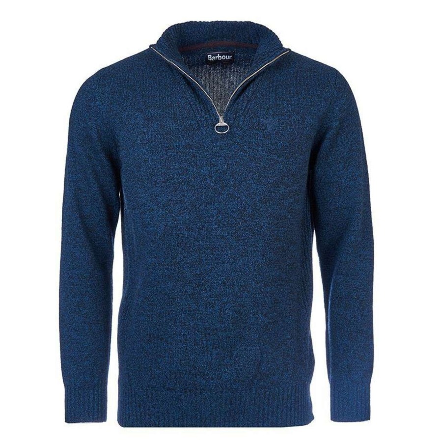 Clothing * | 100% Guarantee Barbour Mens Essential Lambswool Half Zip Sweater