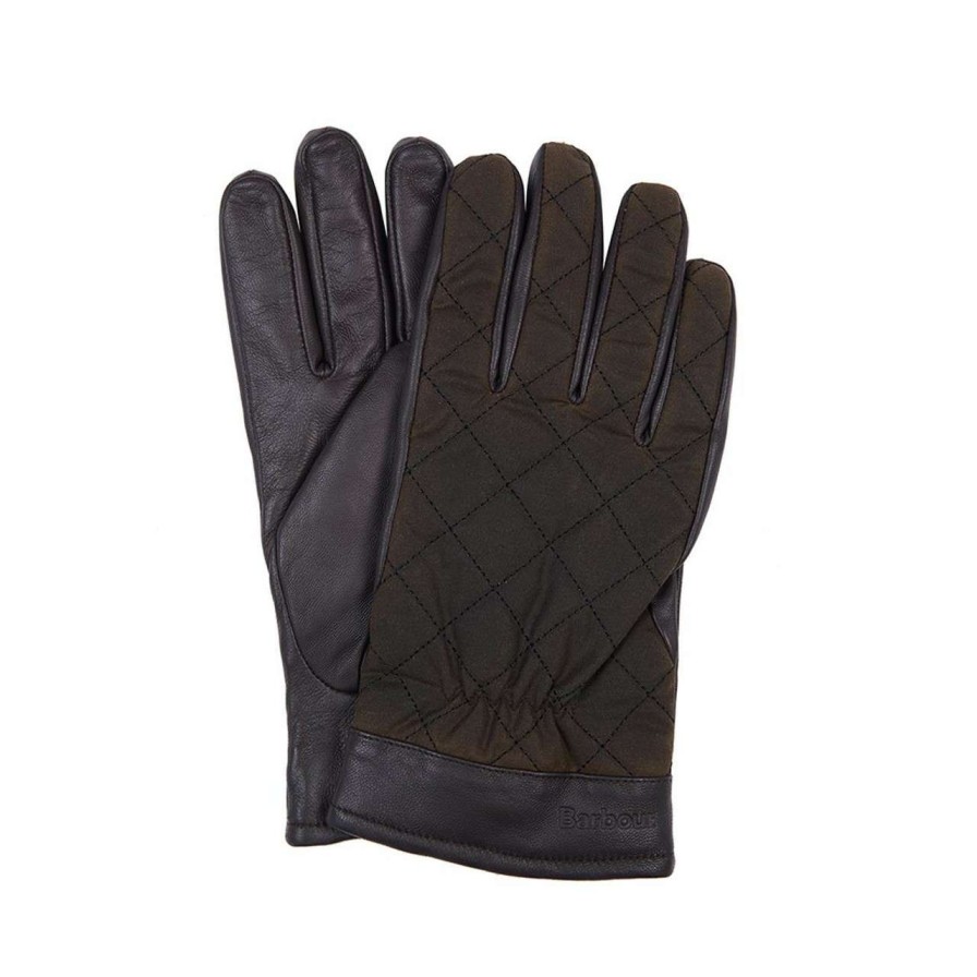 Accessories * | Discount Online Barbour Mens Dalegarth Gloves Olive/Brown