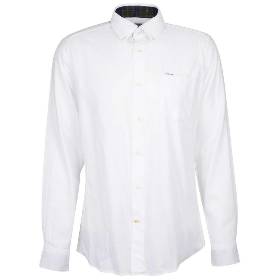 Clothing * | Bestsellers Barbour Mens Charlton Eco Tailored Fit Shirt White