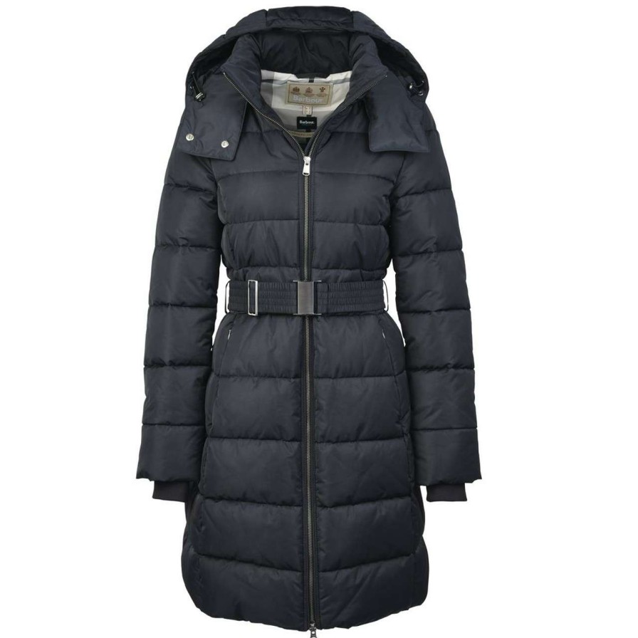 Jackets * | Bestsellers Barbour Womens Octavia Quilted Jacket Black/Mono Tartan