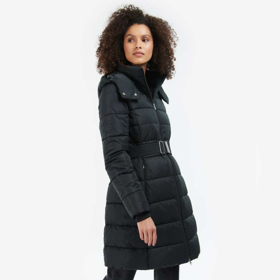 Jackets * | Bestsellers Barbour Womens Octavia Quilted Jacket Black/Mono Tartan