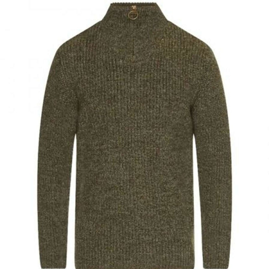 Clothing * | Discount Barbour Mens New Tyne Half Zip Sweater