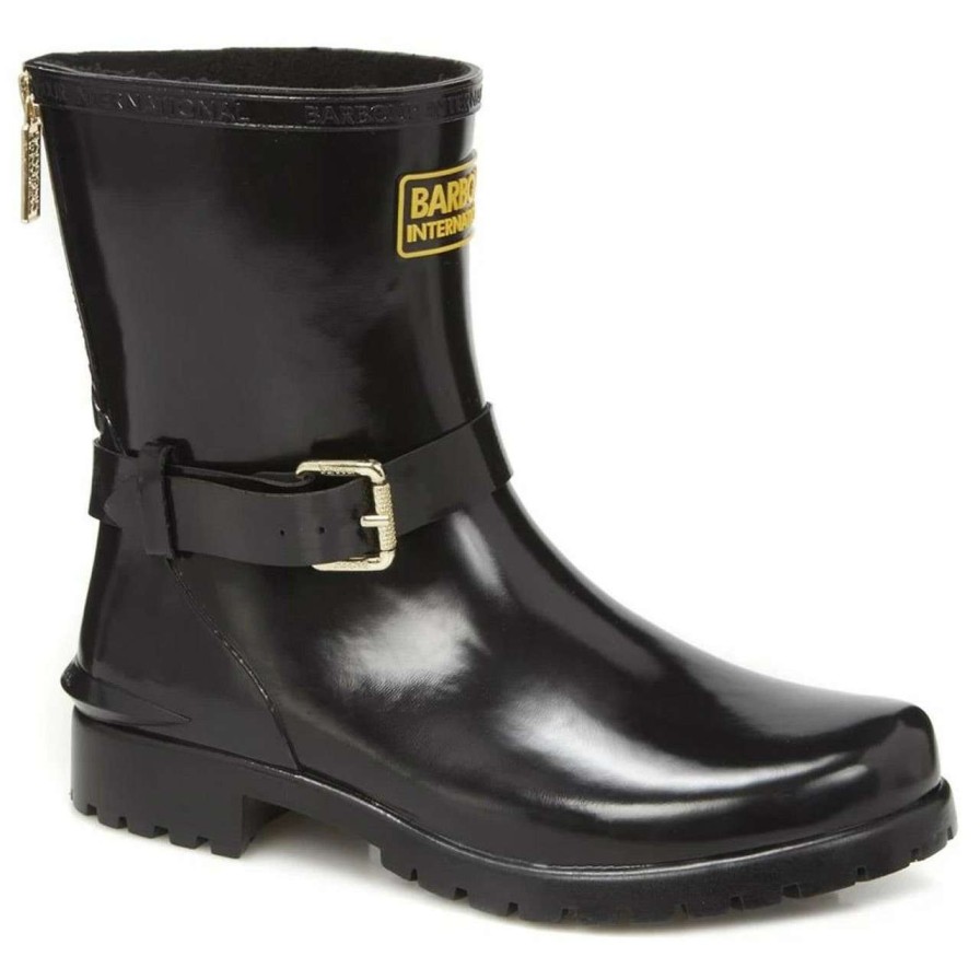 Footwear * | 100% Guarantee Barbour International Womens Mugello Wellington Boots Black