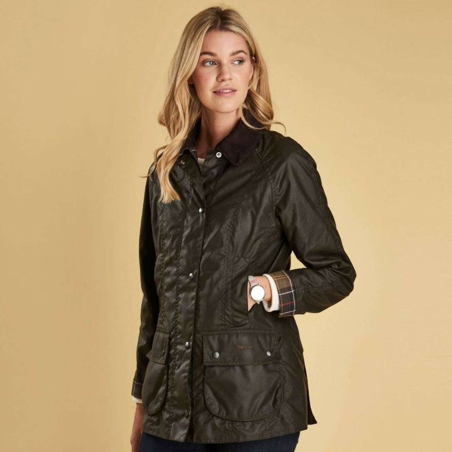 Jackets * | Online Sales Barbour Womens Classic Beadnell Wax Jacket