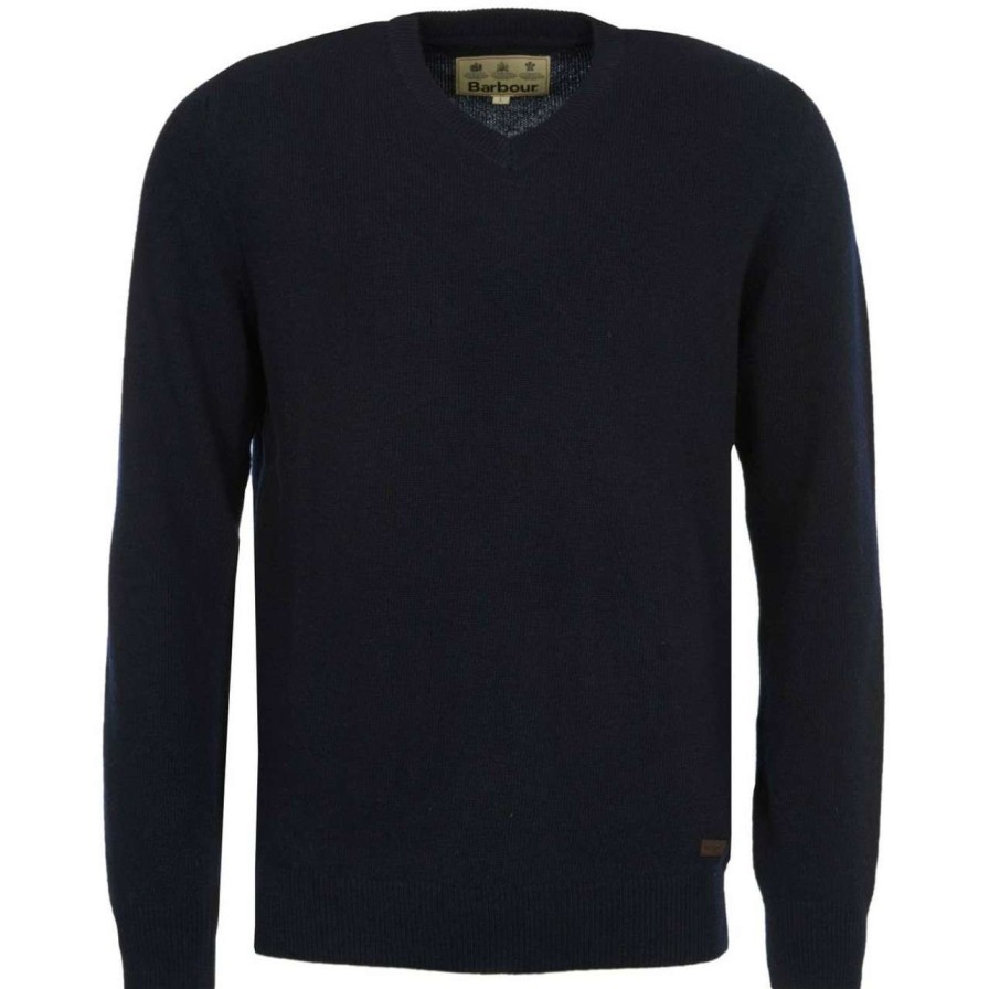 Clothing * | Discount Barbour Mens Nelson Essential V Neck Jumper