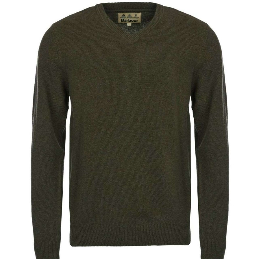 Clothing * | Discount Barbour Mens Nelson Essential V Neck Jumper