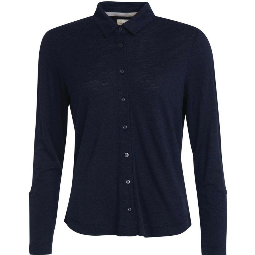 Clothing * | Bestsellers Barbour Womens Darla Shirt Navy