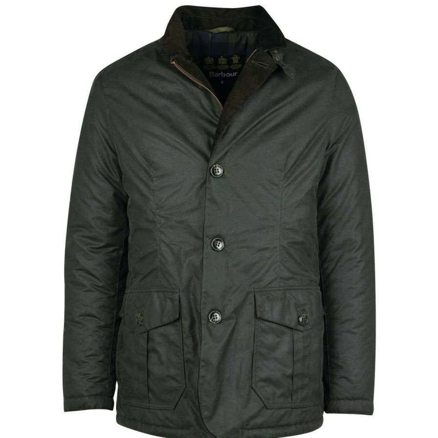 Jackets * | Discount Online Barbour Mens Winter Lutz Wax Jacket