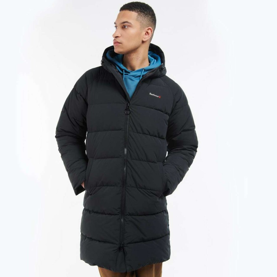 Jackets * | Cheap Barbour Mens Farn Baffle Quilted Coat Black