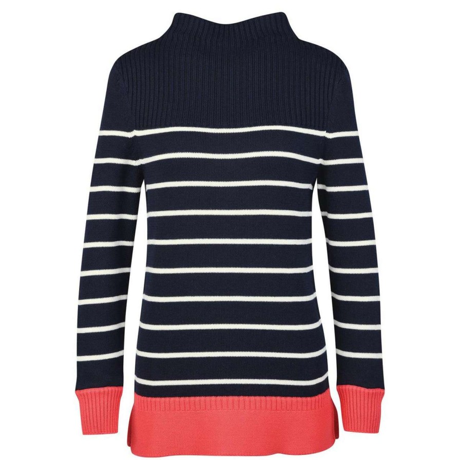 Clothing * | Flash Sale Barbour Womens Stripe Guernsey Knitted Jumper