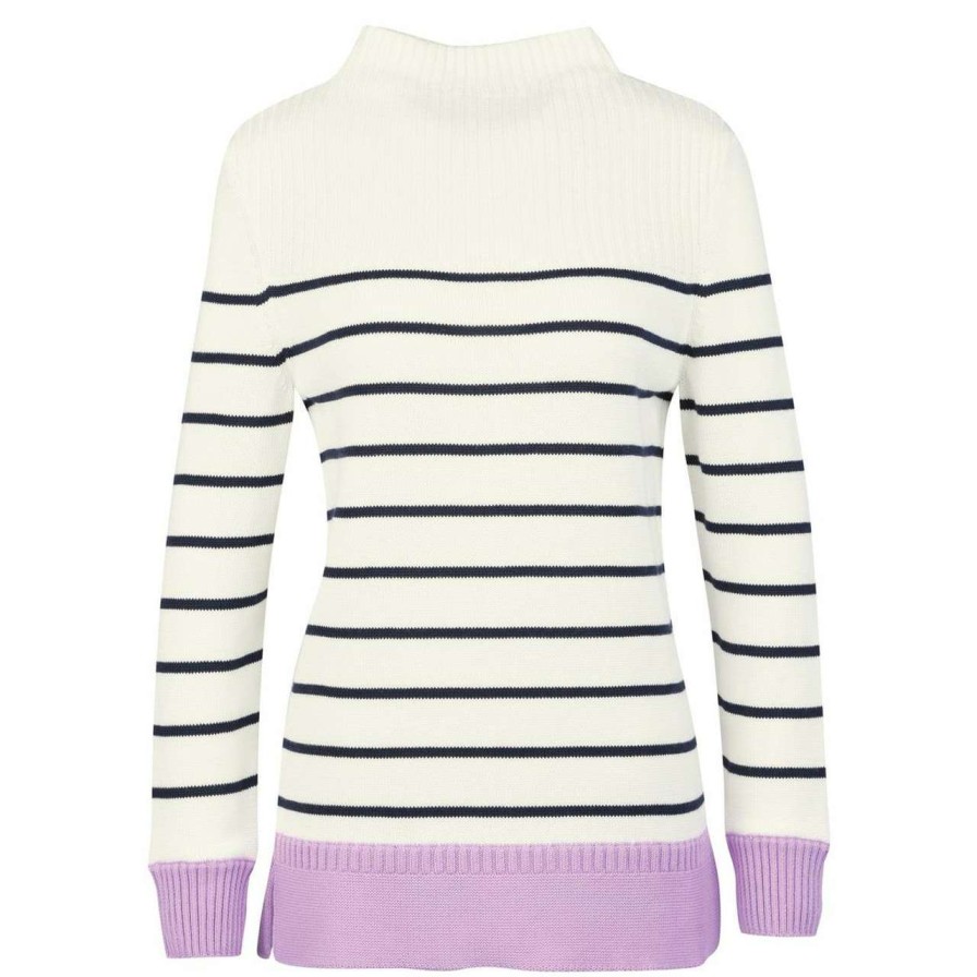 Clothing * | Flash Sale Barbour Womens Stripe Guernsey Knitted Jumper