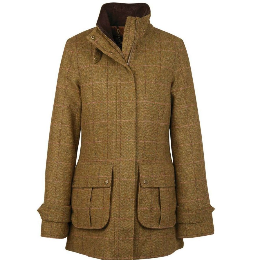 Jackets * | Flash Sale Barbour Womens Fairfield Wool Coat Windsor/Brown