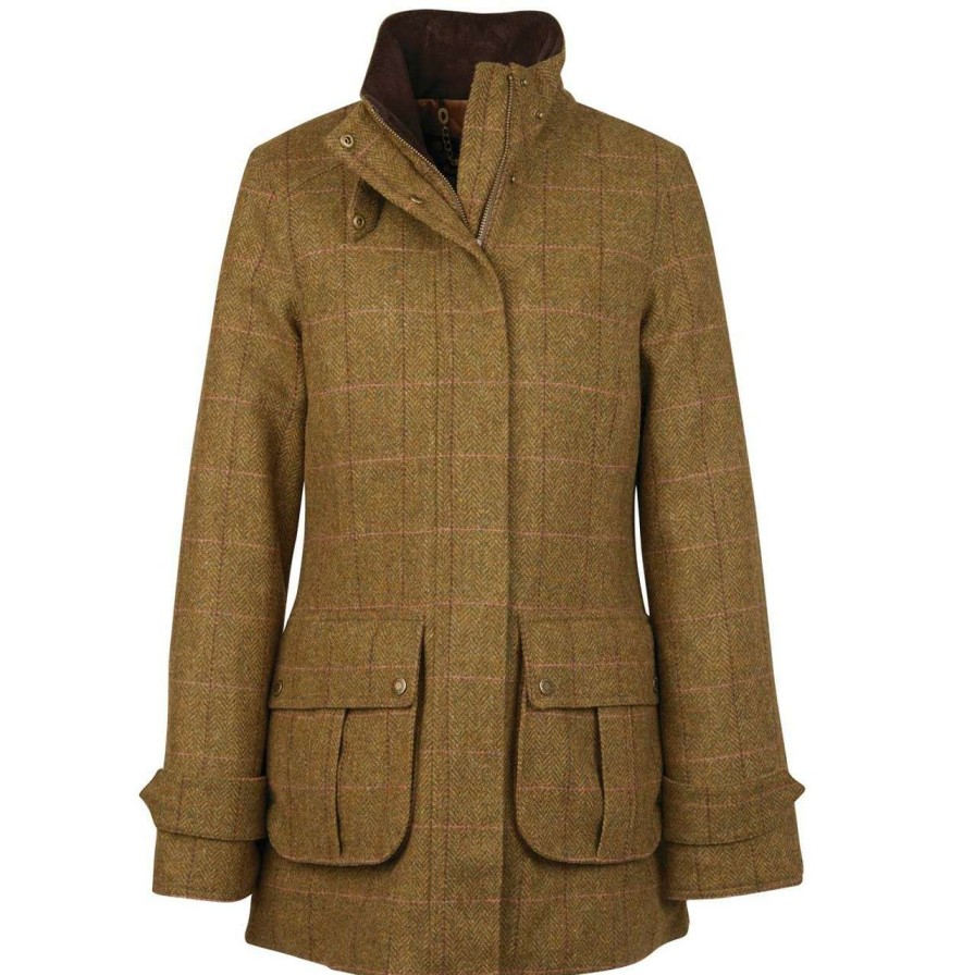 Jackets * | Flash Sale Barbour Womens Fairfield Wool Coat Windsor/Brown