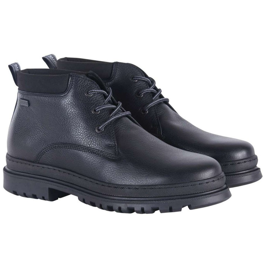 Footwear * | Discount Store Barbour International Mens Block Chukka Boots Black