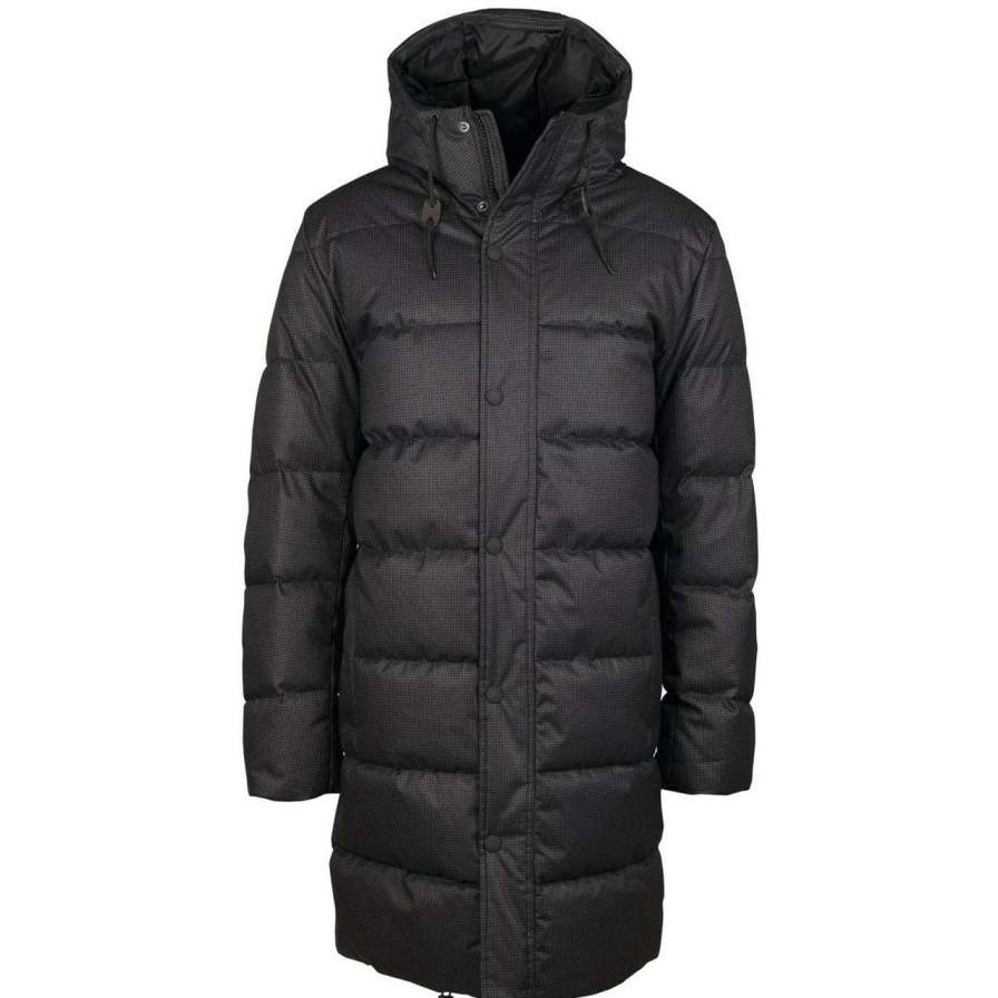 Jackets * | Best Price Barbour Mens Hoxley Baffle Quilted Jacket Charcoal Check