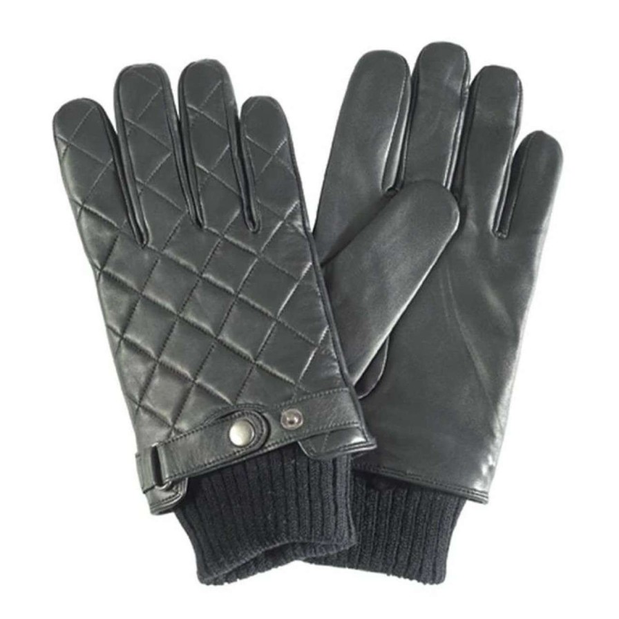 Accessories * | Online Sales Barbour Mens Quilted Leather Glove