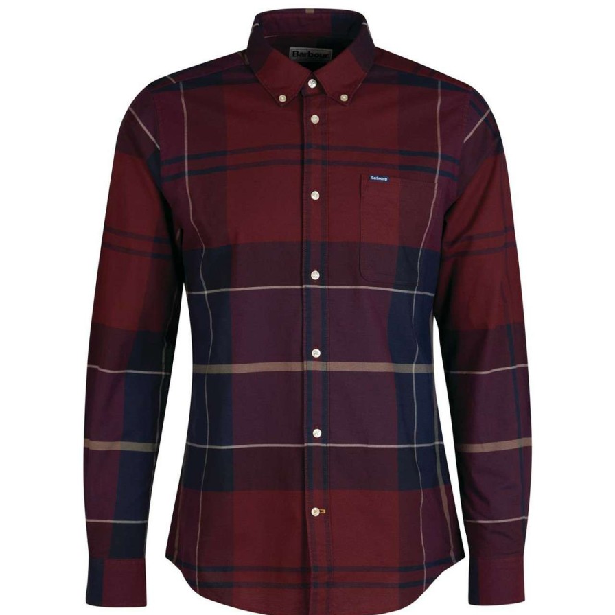 Clothing * | Discount Store Barbour Mens Stirling Tailored Shirt Cordovan Tartan