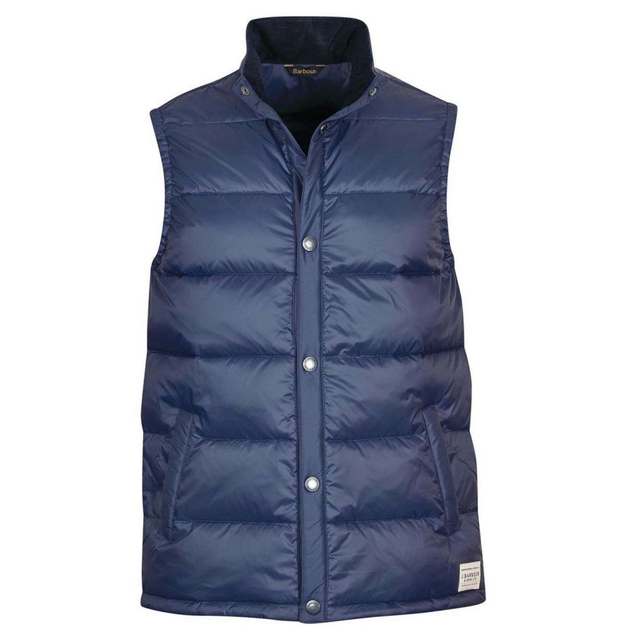 Clothing * | Cheap Barbour Mens Coast Gilet Navy