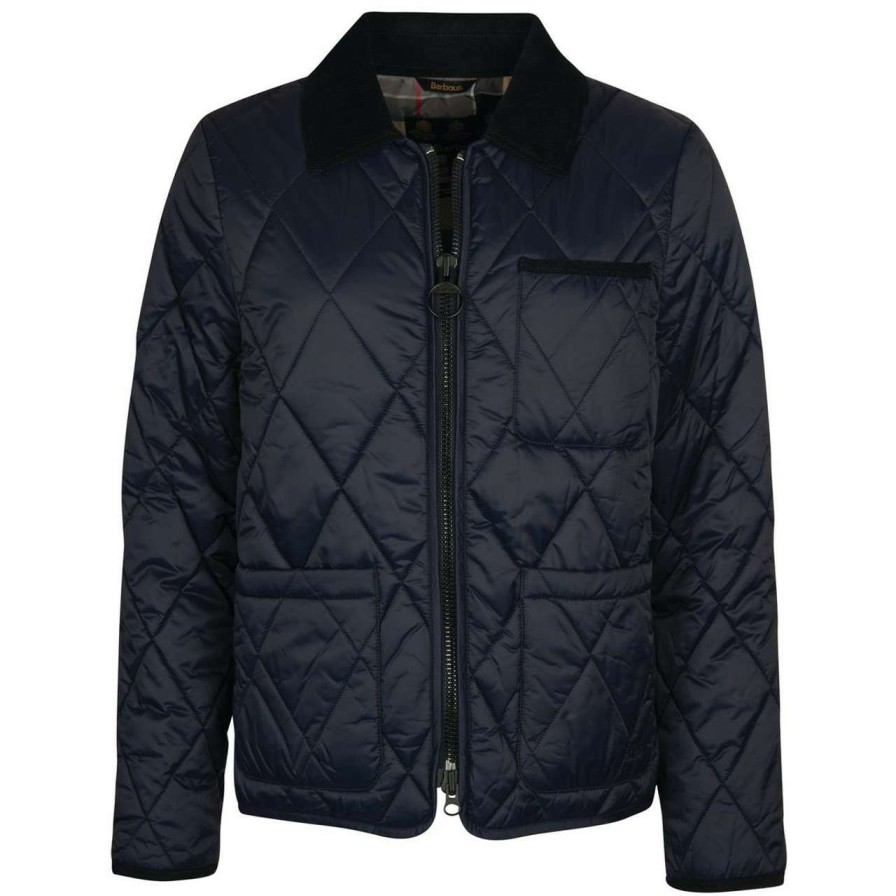 Jackets * | Discount Barbour Womens Linhope Quilted Jacket Dark Navy/Dress