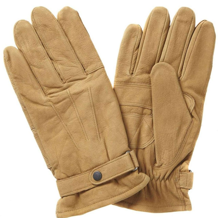 Accessories * | Online Sales Barbour Mens Leather Thinsulate Gloves