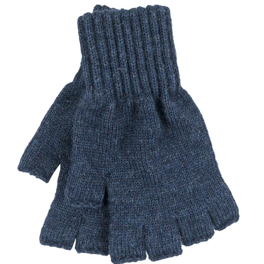 Accessories * | Flash Sale Barbour Mens Knitted Lambswool Fingerless Gloves