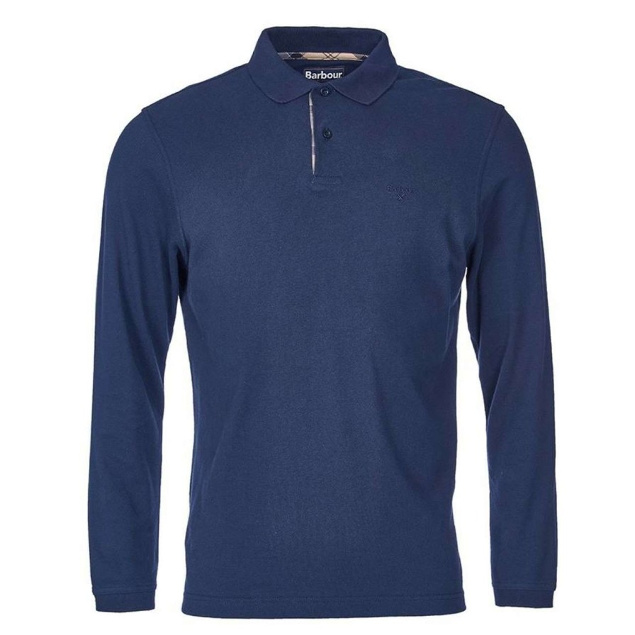 Clothing * | Discount Store Barbour Mens Long Sleeve Sports Polo