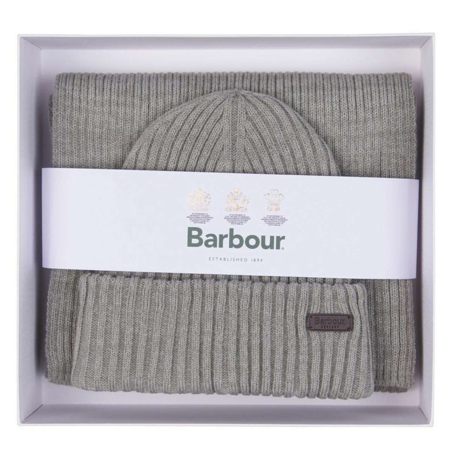 Accessories * | Discount Online Barbour Crimdon Beanie And Scarf Gift Set