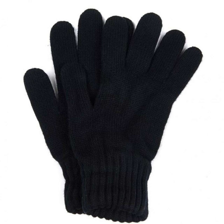 Accessories * | Discount Barbour Mens Lambswool Gloves Black