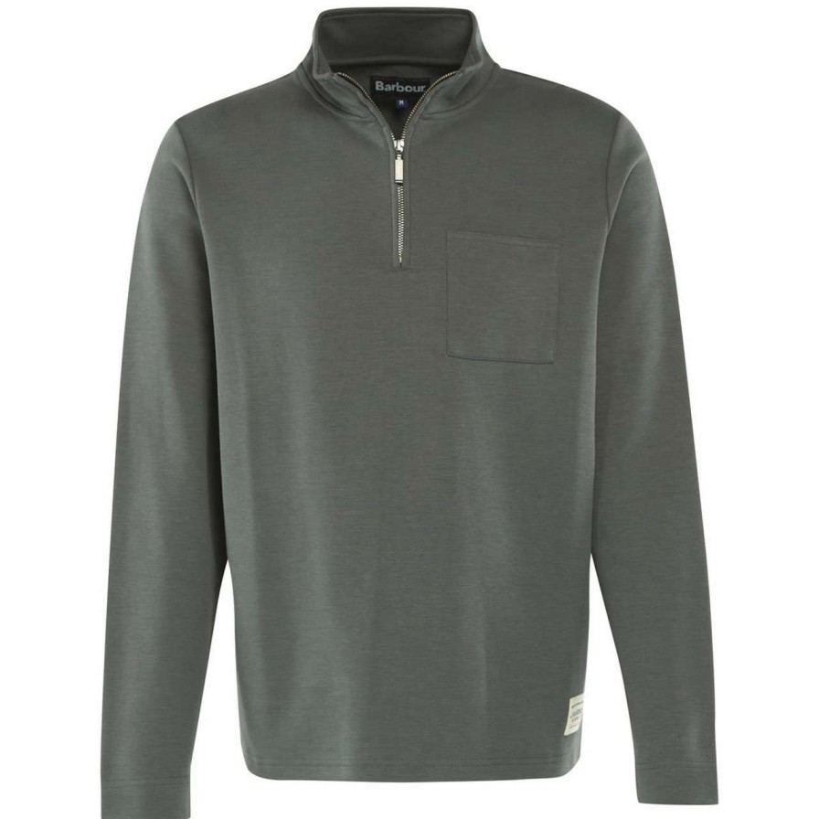 Clothing * | Quality Guarantee Barbour Mens Broughton Half Zip