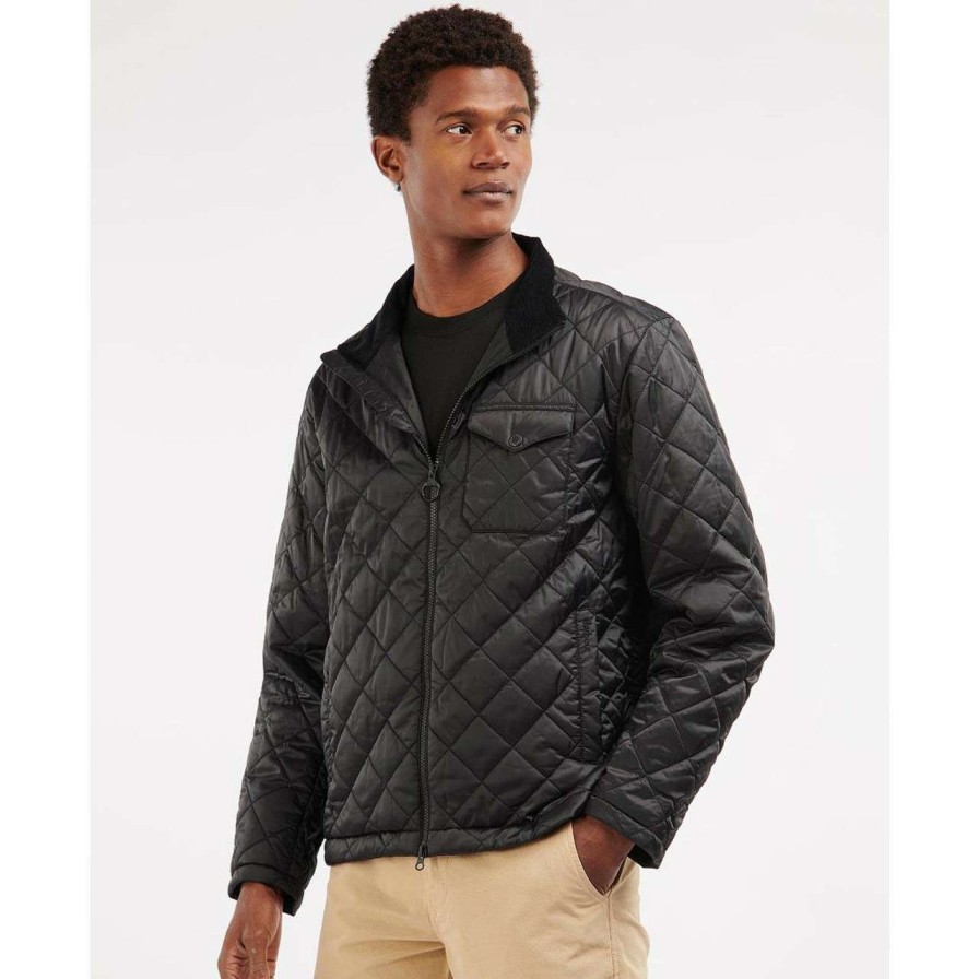 Jackets * | Best Quality Barbour Mens City Quilted Jacket Black/Dress