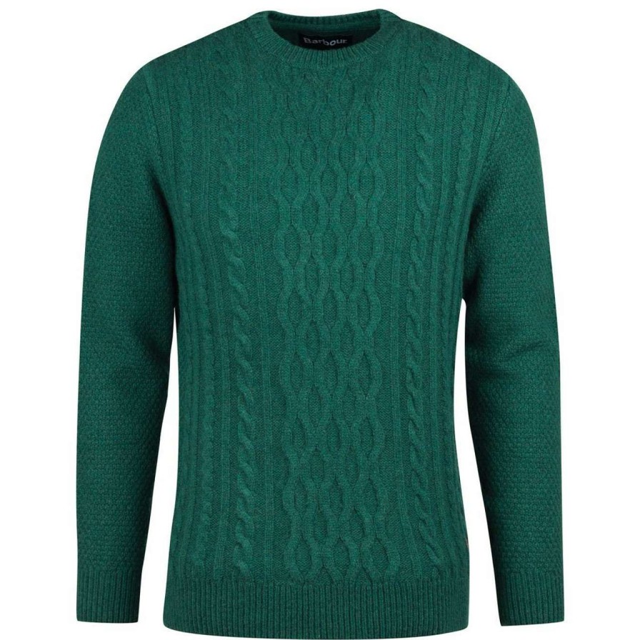 Clothing * | Best-Selling Barbour Mens Chunky Cable Crew Jumper