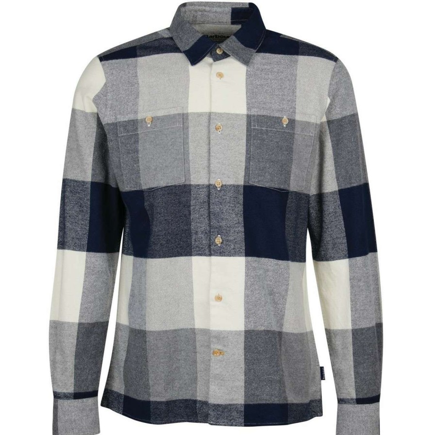 Clothing * | Best-Selling Barbour Mens Alberta Shirt Navy