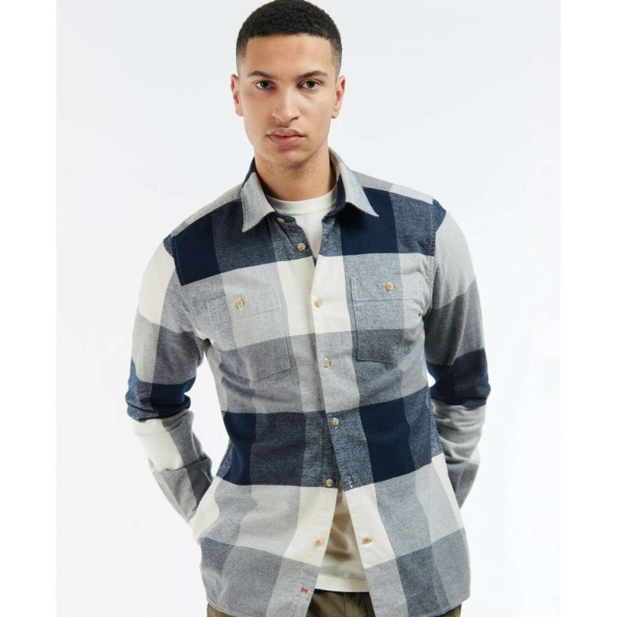 Clothing * | Best-Selling Barbour Mens Alberta Shirt Navy