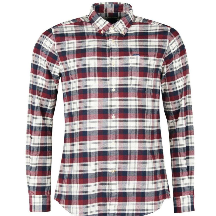 Clothing * | Cheap Barbour Mens Stonewell Tailored Fit Shirt Port