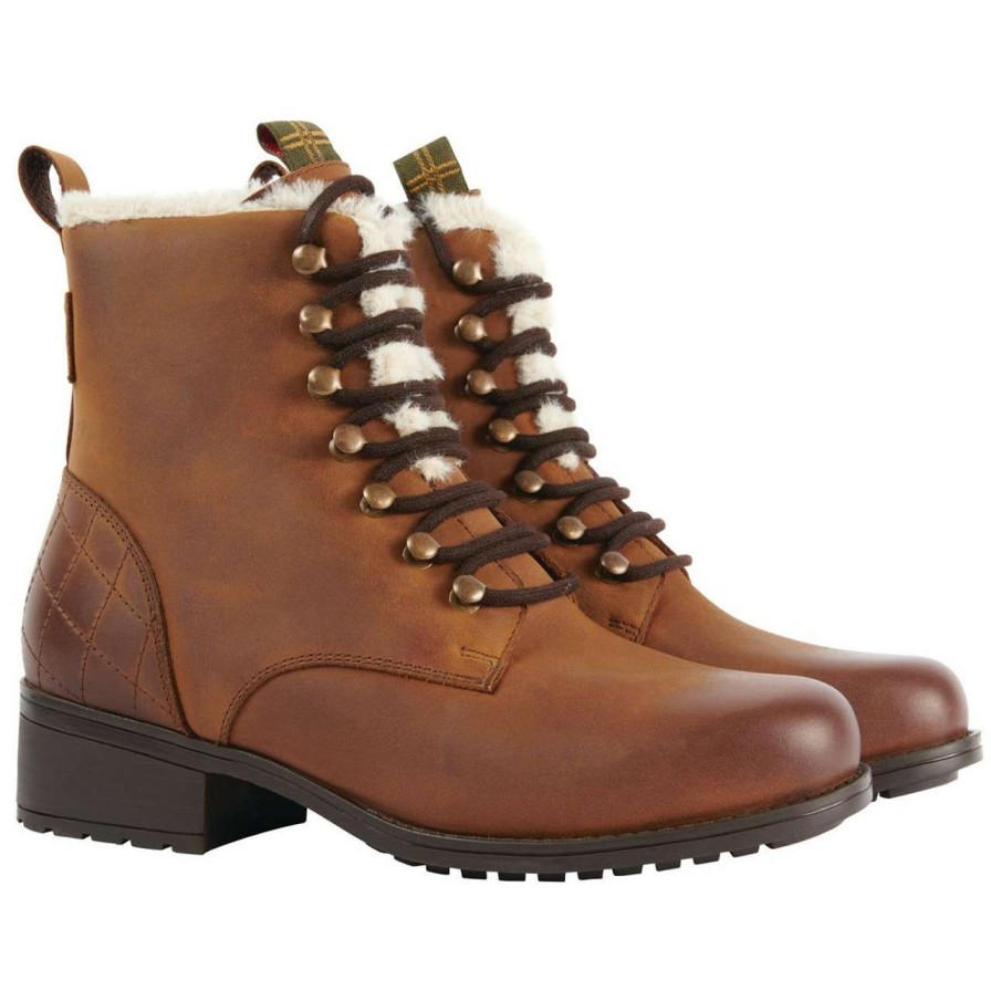 Footwear * | Online Sales Barbour Womens Meadow Boots Dk Brown